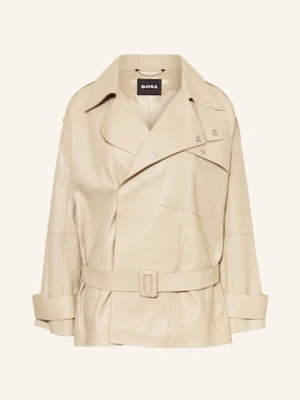 Boss Kurtka Skórzana Satila beige