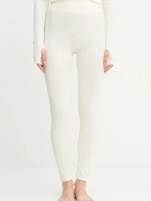 BOSS legginsy z dodatkiem wełny kolor beżowy gładkie 50544396