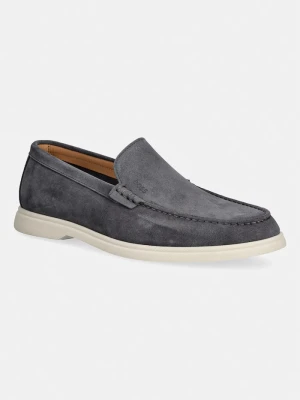 BOSS loafersy męskie zamszowe Sienne szary