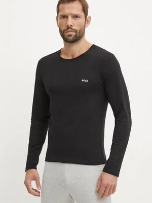 BOSS longsleeve bawełniany 3-pack kolor czarny gładki 50492321