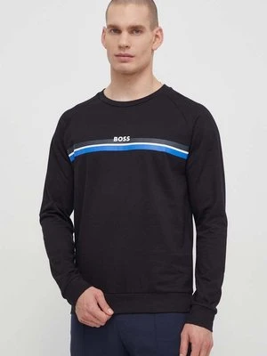 BOSS longsleeve bawełniany kolor czarny z nadrukiem 50515159