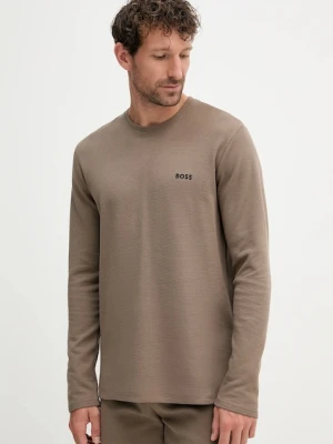BOSS longsleeve lounge kolor brązowy gładki 50535870