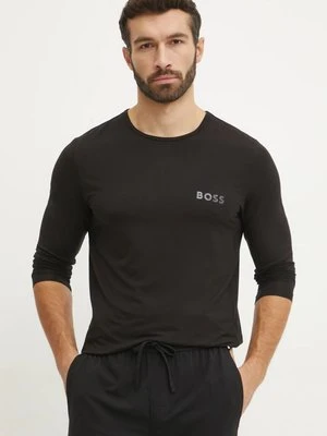 BOSS longsleeve lounge kolor czarny gładki 50483596