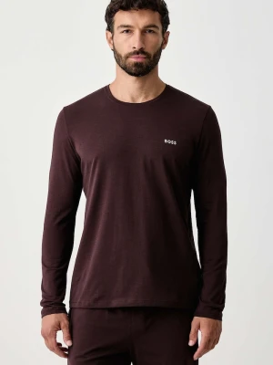 BOSS longsleeve lounge męski bawełniany z elastanem Mix&Match LS-Shirt R brązowy