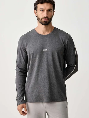 BOSS longsleeve lounge męski bawełniany z elastanem Unique LS-Shirt szary
