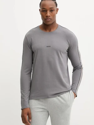 BOSS longsleeve lounge męski kolor szary z aplikacją 50550484