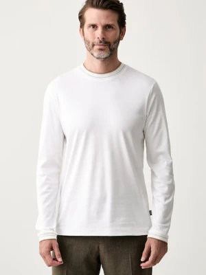 BOSS longsleeve męski bawełniany H-Tenison biały