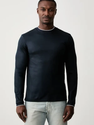 BOSS longsleeve męski bawełniany H-Tenison granatowy