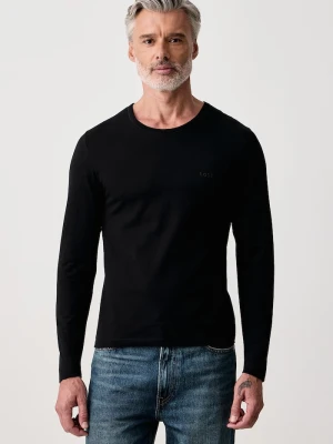 BOSS longsleeve męski bawełniany LSShirtRN 3P Classic 3-pack brązowy