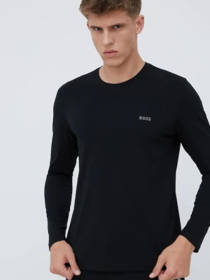 BOSS longsleeve piżamowy kolor czarny z aplikacją 50470144