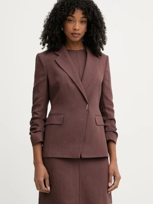 BOSS marynarka dwurzędowa damska z lnem