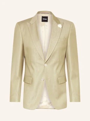 Boss Marynarka Garniturowa Hutson Slim Fit gruen