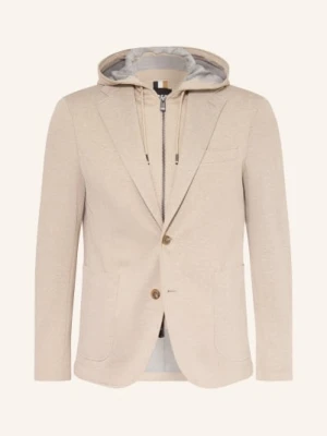 Boss Marynarka Hanry Slim Fit Z Odpinanym Kołnierzem beige