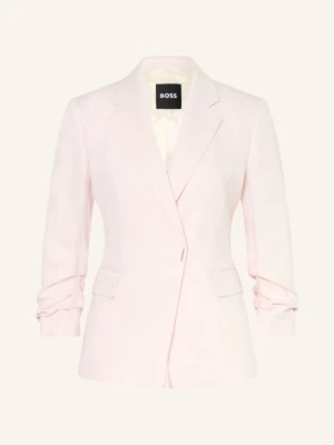 Boss Marynarka Jia Z Lnem I Rękawami 3/4 rosa