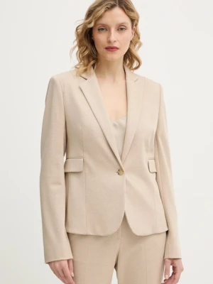 BOSS marynarka kolor beżowy jednorzędowa 50555741