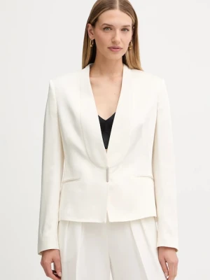 BOSS marynarka kolor beżowy jednorzędowa gładka 50548290