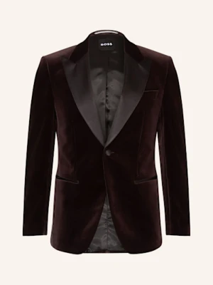 Boss Marynarka Smokingowa H-Hutson-Tux-254 Slim Fit Z Aksamitu braun