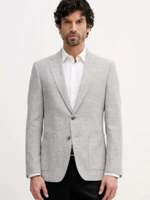 BOSS marynarka z domieszką lnu męska kolor szary 50556910