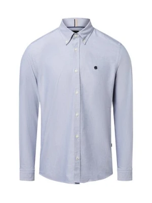 BOSS Męska koszula casual - Roan Mężczyźni Slim Fit Bawełna niebieski marmurkowy,