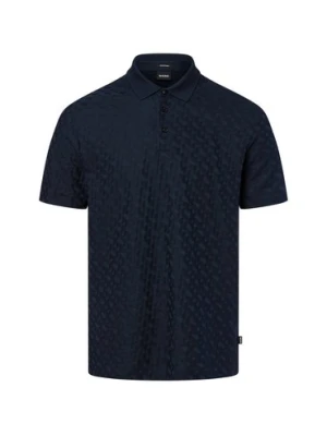 BOSS Męska koszulka polo - H-Pack 80 Mężczyźni Bawełna niebieski wypukły wzór tkaniny,
