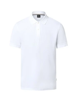 BOSS Męska koszulka polo - Pallas Mężczyźni Bawełna biały jednolity,