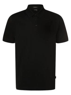 BOSS Męska koszulka polo - Parlay 143 Mężczyźni Bawełna czarny jednolity,