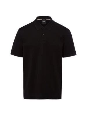 BOSS Męska koszulka polo - Parris Mężczyźni Bawełna czarny,
