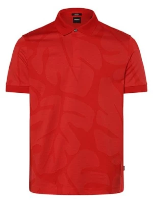 BOSS Męska koszulka polo - Penrose 108 Mężczyźni Bawełna czerwony wzorzysty,