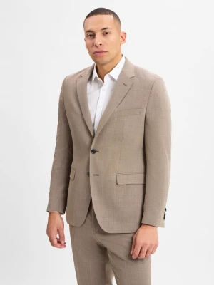 BOSS Męska kurtka modułowa - Jasper Mężczyźni Regular Fit Sztuczne włókno beżowy wzorzysty,