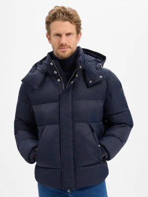 BOSS Męska kurtka pikowana - Corbinian Mężczyźni Sztuczne włókno niebieski jednolity,