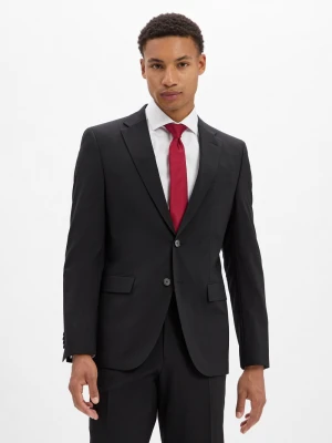BOSS Męska marynarka garniturowa z nowej wełny - H-Harvey-MM-C-NF Mężczyźni Slim Fit czarny jednolity,