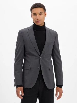 BOSS Męska marynarka garniturowa z nowej wełny - H-Harvey-MM-C-NF Mężczyźni Slim Fit szary jednolity,