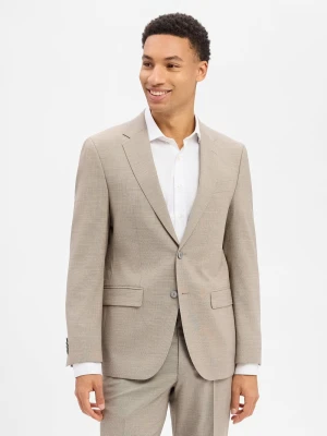 BOSS Męska marynarka garniturowa z wełny dziewiczej - Jasper Mężczyźni Regular Fit Sztuczne włókno brązowy marmurkowy,