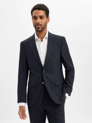 BOSS Męska - Marynarka garniturowa z zawartością wełny - Jasper Mężczyźni Regular Fit niebieski wzorzysty,