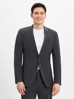 BOSS Męska marynarka od garnituru modułowego Mężczyźni Slim Fit Sztuczne włókno szary marmurkowy,