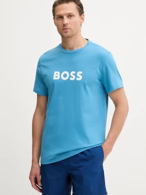 BOSS męski bawełniany T-Shirt RN niebieski