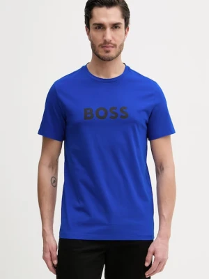 BOSS męski bawełniany T-Shirt RN niebieski