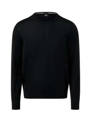 BOSS sweter z wełny dziewiczej - Botto Mężczyźni wełna ze strzyży czarny,