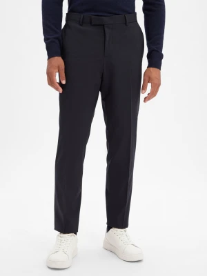 BOSS Męskie spodnie z wełny dziewiczej Baukasten - H-Gio-MM-C-NF Mężczyźni Slim Fit niebieski jednolity,