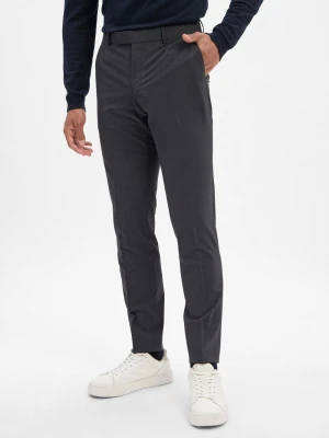 BOSS Męskie spodnie z wełny dziewiczej Baukasten - H-Gio-MM-C-NF Mężczyźni Slim Fit szary jednolity,