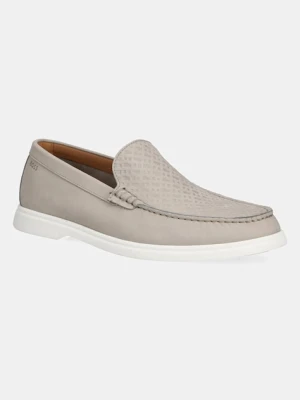 BOSS mokasyny nubukowe Sienne męskie kolor beżowy 50541738