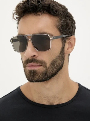 BOSS okulary przeciwsłoneczne męskie kolor szary BOSS 1766/S