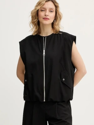 BOSS Orange bezrękawnik kolor czarny przejściowy 50554857