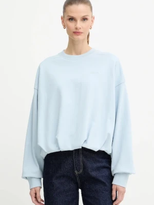 BOSS Orange bluza bawełniana damska kolor niebieski gładka 50554908