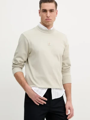 BOSS Orange bluza bawełniana męska kolor beżowy gładka 50536779