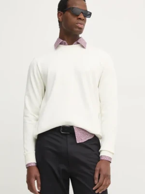 BOSS Orange bluza bawełniana męska kolor beżowy melanżowa 50509323