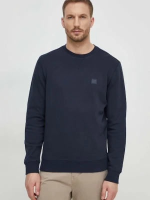 BOSS Orange bluza bawełniana męska kolor granatowy melanżowa 50509323