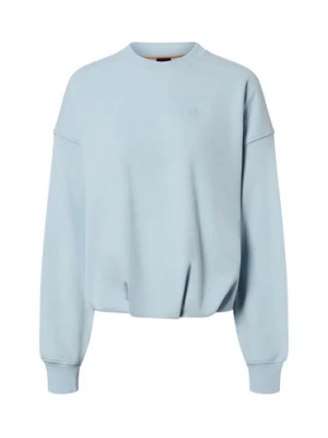 BOSS Orange Bluza damska Kobiety Bawełna niebieski jednolity,