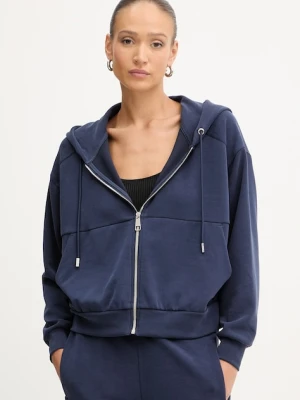 BOSS Orange bluza damska kolor granatowy z kapturem gładka 50547813