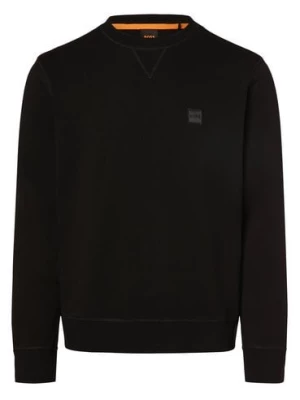 BOSS Orange Bluza męska - Westart Mężczyźni Bawełna czarny jednolity,